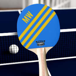 Dad's First Father's Day Blue Ping Pong Paddle