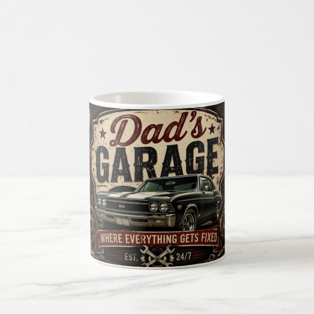 Dad's Garage Coffee Mug for Classic Car and Tool L (Center)