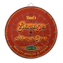 Dad's Garage Faux Neon Look Name Dark Orange Red  