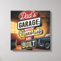 Dad's Garage Retro Vintage Automotive Sign