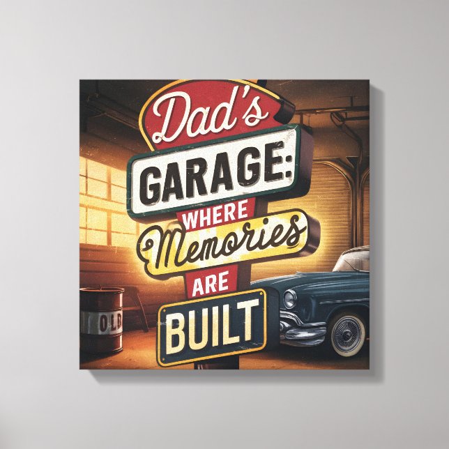 Dad's Garage Retro Vintage Automotive Sign (Front)