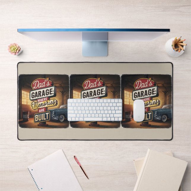 Dad's Garage Retro Vintage Automotive Sign Desk Mat (Office 1)