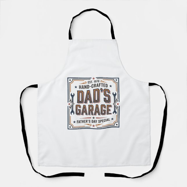 Dads Garage Vintage Fathers Day Apron (Front)
