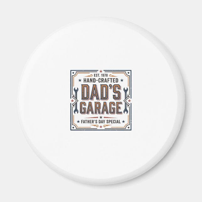 Dads Garage Vintage Fathers Day Magnet (Front)