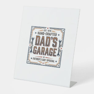 Dads Garage Vintage Fathers Day Pedestal Sign