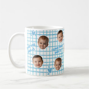 Dad's Gift Custom Blue Gingham Pattern Coffee Mug