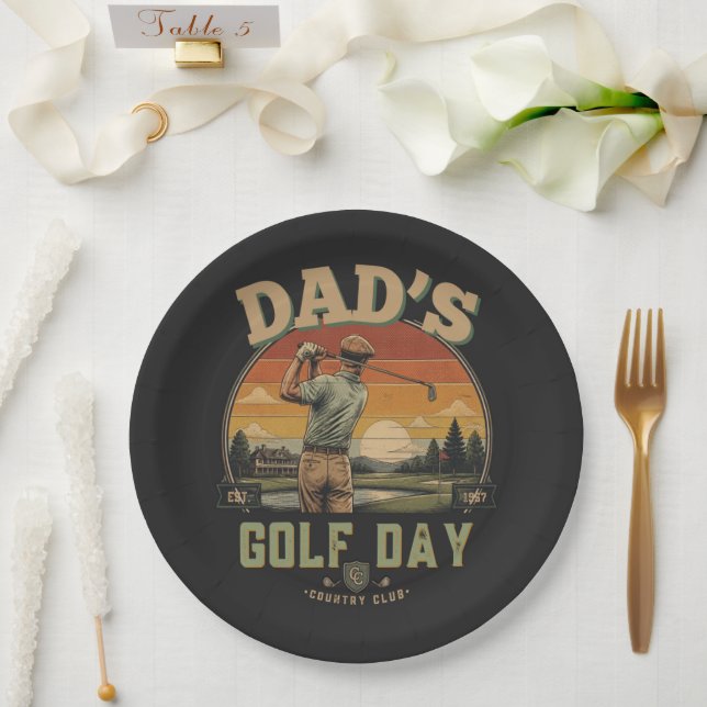 Dad's Golf Day Paper Plate (Wedding)