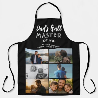 Dad's Grill Master Custom 6 Photo Collage Apron