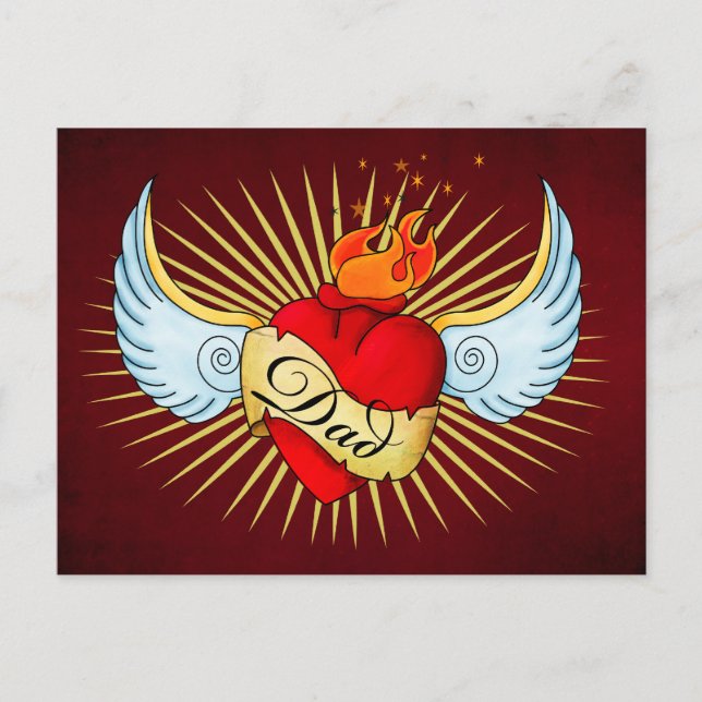 Dad's Heart Postcard (Front)