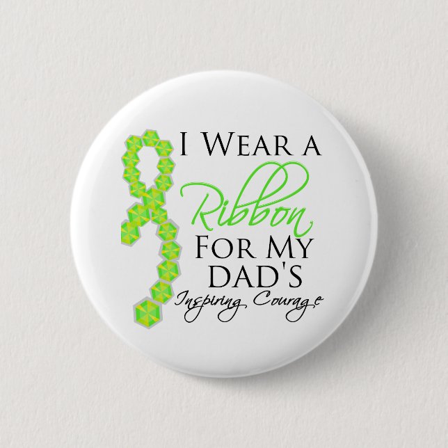 Dad's Inspiring Courage - Lymphoma 6 Cm Round Badge (Front)