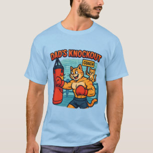 Dad's Knockout - Funny Gym Cat Dad T-Shirt