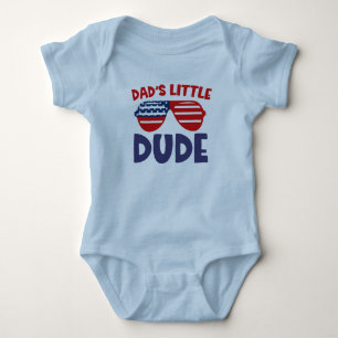 Dad's Little Dude Bodysuit - Funny Baby Romper