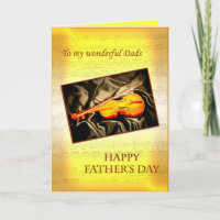 Dads, musical Father's day card with a violin