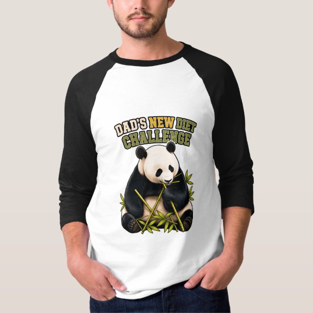 Dad's New Diet Challenge Funny Panda T-Shirt (Front)