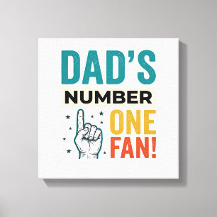 Dad's Number One Fan Vintage Family Design_1 Canvas Print