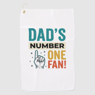 Dad's Number One Fan Vintage Family Design_1 Golf Towel
