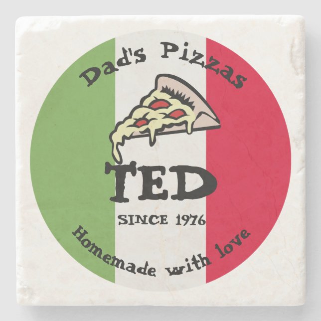 Dad's Pizzas Stone Coaster (Front)