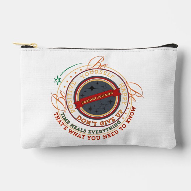Dad's Rules Circular Badge Accessory Pouch (Front)