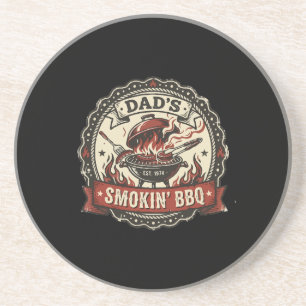 Dad's Smokin' BBQ Vintage Grill Coaster
