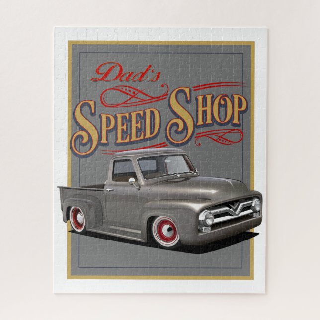 Dad's Speed Shop Jigsaw Puzzle (Vertical)