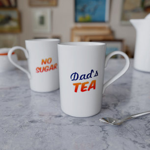 Dad's Tea No Sugar Custom White China Mug