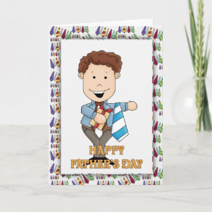 Dad's Tie Cartoon 2 Happy Father's Day Card