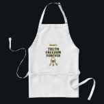 Dad's Truth, Freedom, Forever Standard Apron<br><div class="desc">White Apron with Truth,  Freedom,  Forever in black highlighted with gold with old fashion keys in the shape of T, F, F. The truth is we are free forever if we know Christ. Nice gift for Dad to BBQ or cook in the kitchen. Personalise it with his name.</div>