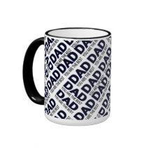 Dad's Typography Print Black 15 oz Ringer Mug