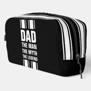 Dad's White Racing Stripe Black Overnight Bag