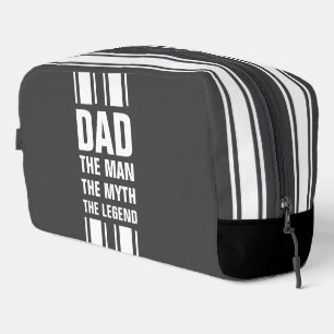 Dad's White Racing Stripe Gray Overnight Bag