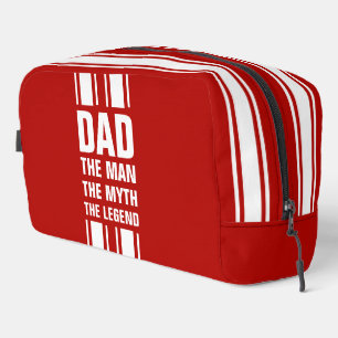 Dad's White Racing Stripe Race Red Overnight Bag