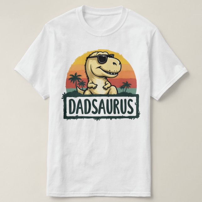 Dadsaurus Dinosaur Papa Dad Saurus Father's Day T-Shirt (Design Front)