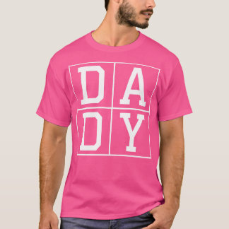 DADY Cute Square Box Letter Print Design T-Shirt