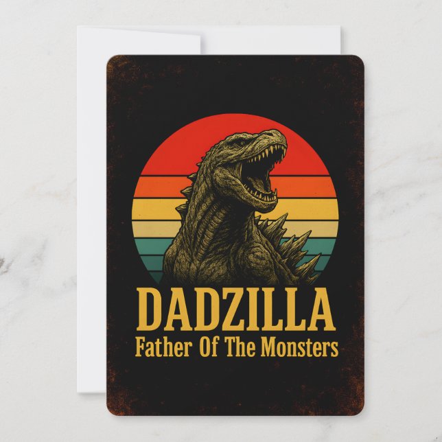 Dadzilla Father Of The Monsters Fathers Day Invitation (Front)