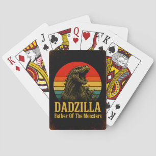 Dadzilla Father Of The Monsters Fathers Day Playing Cards