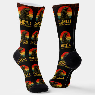 Dadzilla Father Of The Monsters Fathers Day Socks