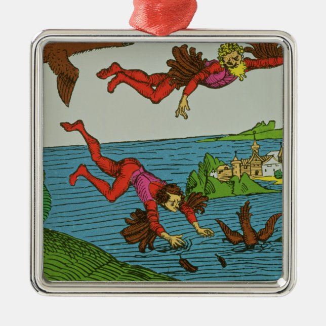 Daedalus and Icarus, 15th century Metal Tree Decoration (Front)