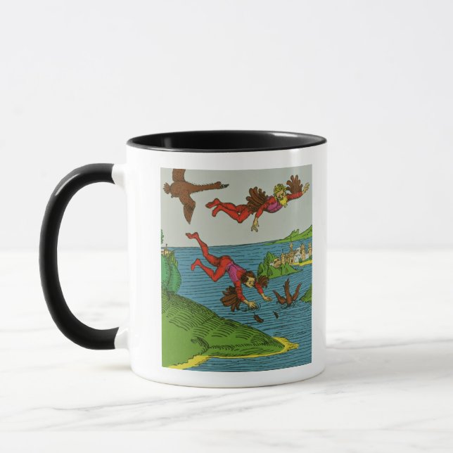 Daedalus and Icarus, 15th century Mug (Left)
