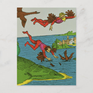 Daedalus and Icarus, 15th century Postcard