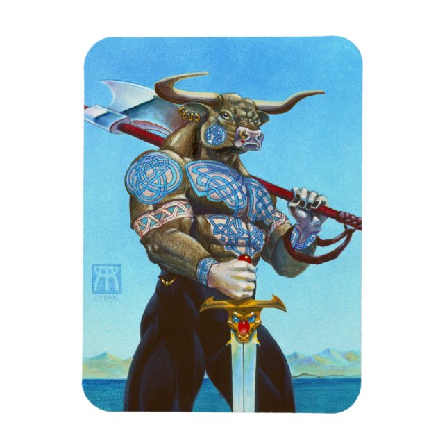 Daedalus Minotaur of Crete Magnet (Vertical)