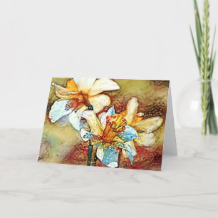 Daffodil Abstract Artsy Note Card
