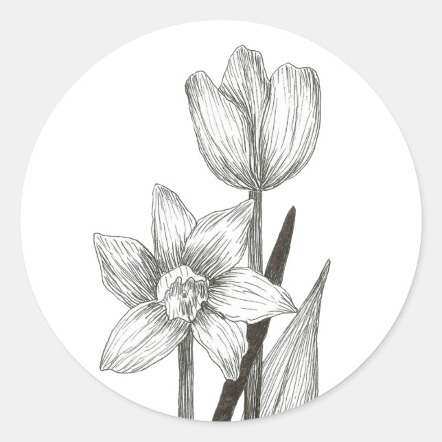 Daffodil and Tulip sticker (Front)