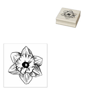 Daffodil Blossom Spring Flower Rubber Stamp