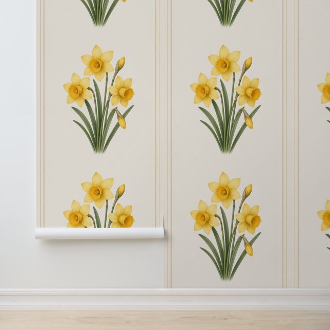 Daffodil Botanical, March Birth Flower Wallpaper (Application)