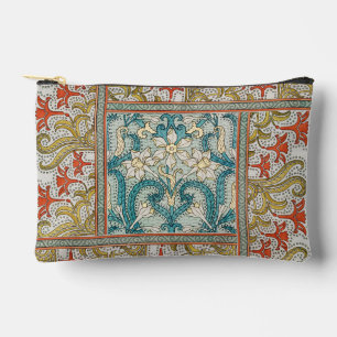 Daffodil chintz art nouveau flower wallpaper accessory pouch