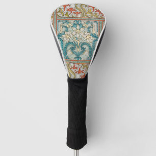 Daffodil chintz art nouveau flower wallpaper golf head cover