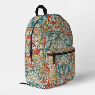 Daffodil chintz art nouveau flower wallpaper printed backpack