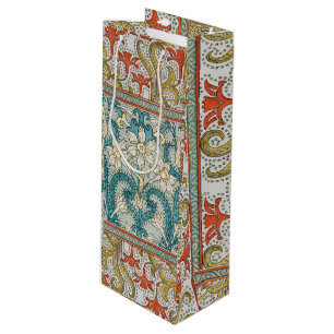 Daffodil chintz art nouveau flower wallpaper wine gift bag