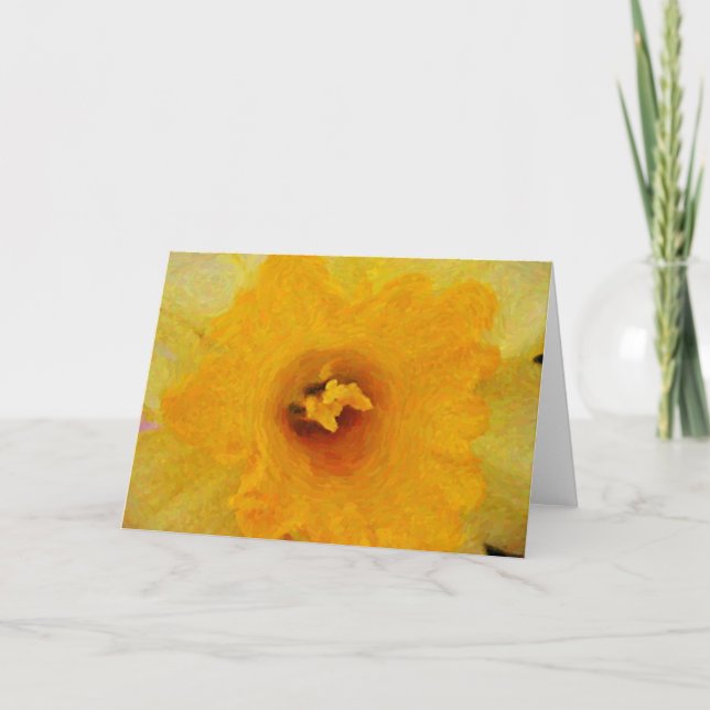 Daffodil Close Up Impressionistic Art Card (Front)