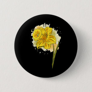 Daffodil Daffodils Flowers Floral Spring Easter Da 6 Cm Round Badge